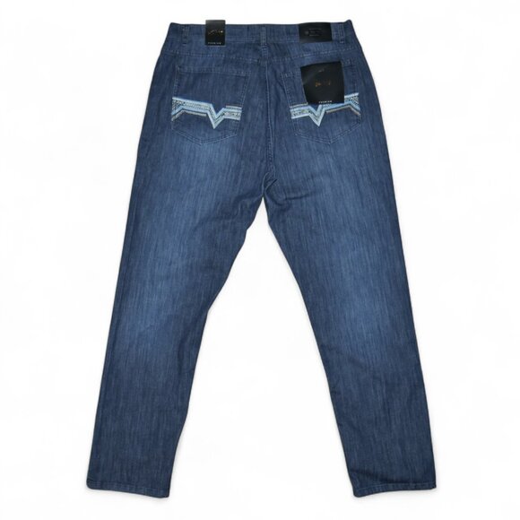 GS-115 Men's Size 36x32 Jeans Relaxed Fit Dark Rinse Thick Stitch Denim BKE NWT - Picture 5 of 9